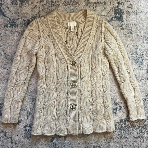 Banana Republic Sweaters - Banana Republic | Wool Alpaca Button Chunky Cable Knit Cardigan Womens M Petite